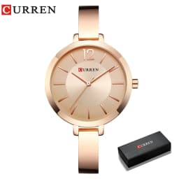 CURREN Fashion Gold Women Watches Stainless Steel Ultra Thin Quartz Watch Woman Romantic Clock Women's Watches with Box