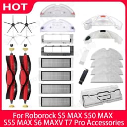 Roborock S5 MAX S50 MAX S55 MAX S6 MAXV HEPA Filter Side/Main Brush Water Tank Tray Mop Dust Box Vacuum Cleaner Accessories