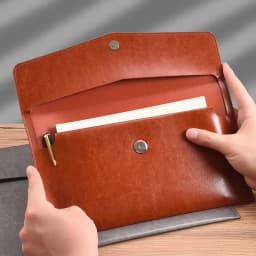 A4 A5 A6 Leather File Folder Data Package Document Bag Fashion Briefcase Data Contract Bill File Bag School Office Supplies