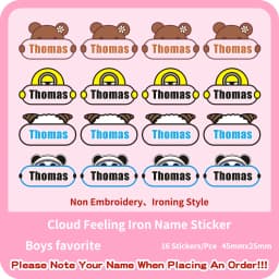 Custom Thermal Embroidery Iron Name Tag Sticker Personalized Washable Sewing Clothing Children Stickers Clothes Babysuit Labels