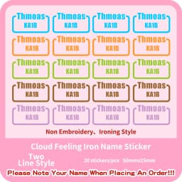 Custom Thermal Embroidery Iron Name Tag Sticker Personalized Washable Sewing Clothing Children Stickers Clothes Babysuit Labels