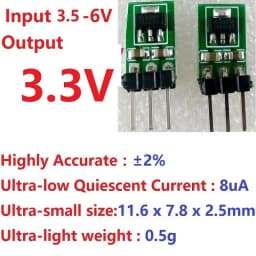 5 PCS 3.3-6V to 3V 3.3V DC-DC Converter Step-Down Power Supply Buck LDO Module Voltage Regulator Board