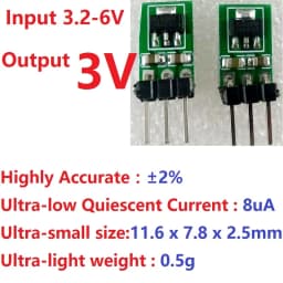 5 PCS 3.3-6V to 3V 3.3V DC-DC Converter Step-Down Power Supply Buck LDO Module Voltage Regulator Board