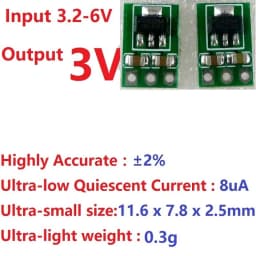 5 PCS 3.3-6V to 3V 3.3V DC-DC Converter Step-Down Power Supply Buck LDO Module Voltage Regulator Board