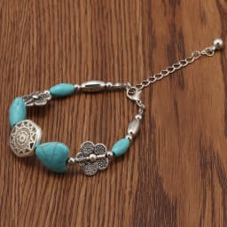 Tenande Enthic Tibet Silver Color Natural Stone Hearts Beads Bracelets Sun Coin Flowers Bracelets & Bangles for Women Boho