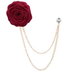 Korean Bridegroom Wedding Brooches Cloth Art Hand-made Rose Flower Brooch Lapel Pin Badge Tassel Chain Men's Suit Accessories