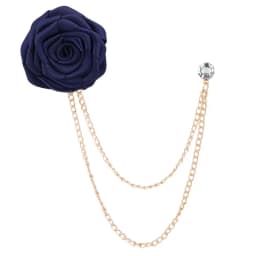 Korean Bridegroom Wedding Brooches Cloth Art Hand-made Rose Flower Brooch Lapel Pin Badge Tassel Chain Men's Suit Accessories