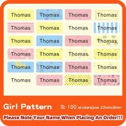 Custom Hebrew Waterproof Self-adhesive Baby Name Sticker Personalized Kids School Label Kindergarten Stationery Tag