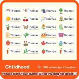 Custom Hebrew Waterproof Self-adhesive Baby Name Sticker Personalized Kids School Label Kindergarten Stationery Tag