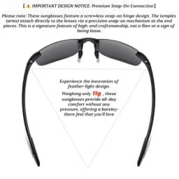 Ultra Light 11g TR90 Frameless Polarized Sunglasses - Flexible & Comfort Fit, Square Shape for Driving, Fishing, Outdoor