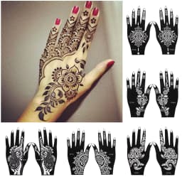 2025 New Professional Henna Stencil Temporary Hand Tattoo Body Art Sticker Template Wedding Tool Flower Tattoo Stencil