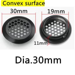 4pcs Wardrobe Cabinet Mesh Hole Black Air Vent Louver Ventilation Cover Stainless Steel Black color