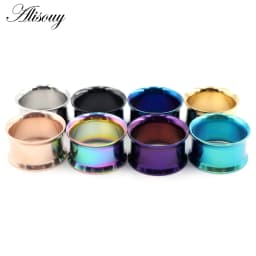 Alisouy 2pcs Ear Plug Kit Surgical Steel No-Screw Fit Ear Gauges Tunnel Expander Body Piercing Flare Earrings Plugs Stretching