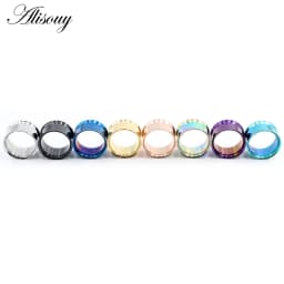 Alisouy 2pcs Ear Plug Kit Surgical Steel No-Screw Fit Ear Gauges Tunnel Expander Body Piercing Flare Earrings Plugs Stretching
