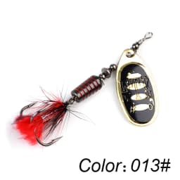 FTK Spinner Bait 7.5g 12g 17.5g Hard Spoon Bass Lures Metal Fishing Lure With Feather Treble Hooks For Pike Fishing