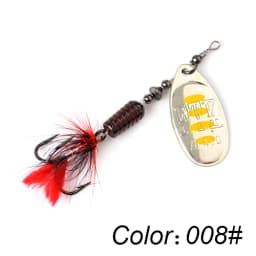 FTK Spinner Bait 7.5g 12g 17.5g Hard Spoon Bass Lures Metal Fishing Lure With Feather Treble Hooks For Pike Fishing