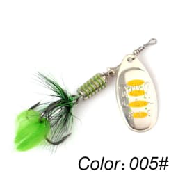 FTK Spinner Bait 7.5g 12g 17.5g Hard Spoon Bass Lures Metal Fishing Lure With Feather Treble Hooks For Pike Fishing