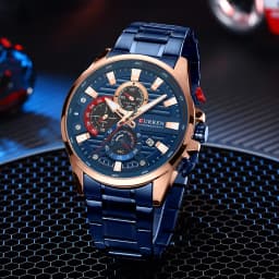CURREN Sports Casual Quartz Wristwatches with Chronograph Fashion Stainless Steel Men's Watch Auto Date Clock Male with Box