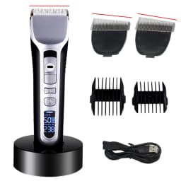 Hair Clipper USB Rechargeable Hair Trimmer Titanium Ceramic Blade LCD Professional Strong Power Salon Hair Cutting Machine