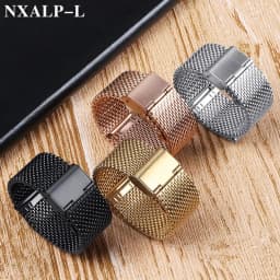 1.0 Milanese Mesh Loop Stainless Steel Watch Band Bracelet 18mm 20mm 22mm 24mm Bracelet 3mm Thickness Strap for DW for Omega