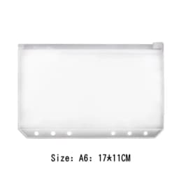 A5 A6 A7 6-Hole Binder Pockets Waterproof PVC Cash Budget Envelopes Zipper Binder Pouches for Notebook Planner Journey Binders