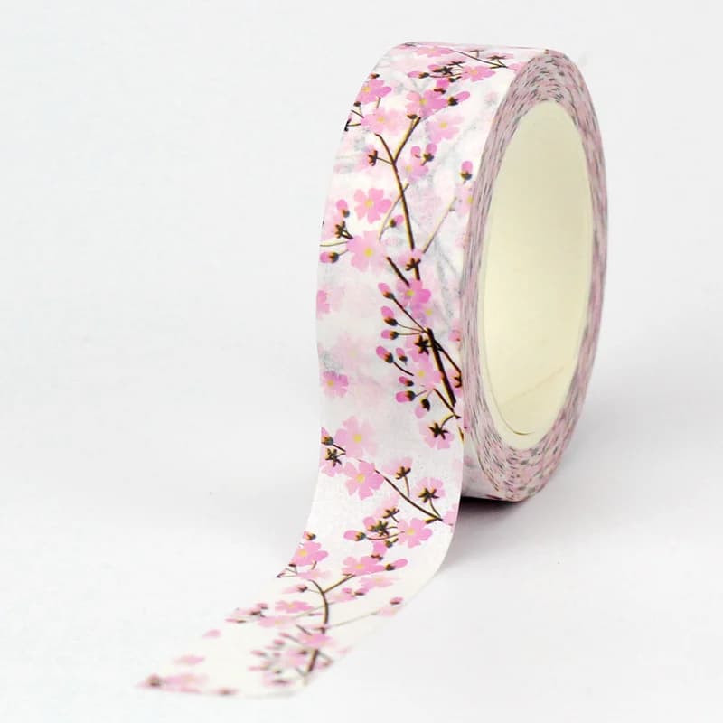 NEW 1PC 10M Decorative Beautiful Pink Plum Bossom Washi Tapes for Planner Adhesive Masking Tape Cute Papeleria