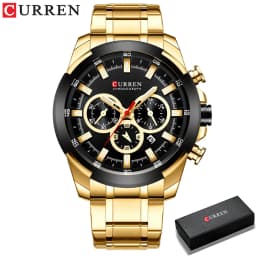 CURREN Men’s Watches Top Brand Big Sport Watch Luxury Men Military Steel Quartz Wrist Watches Chronograph Gold Design Male Clock