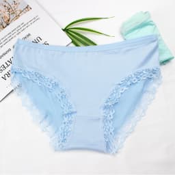 Women's Sexy Panties Lace Cotton Lingerie Briefs Female Underpanties Solid Color Low Waist Girl Cute Underwear Shorts -XL