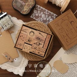 Jenny Chinese Character Number Universe Flower Week Wooden Rubber Stamp Scrapbooking Deco DIY Craft Standard Wooden Stamps