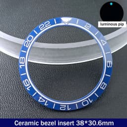 Sloping 38mm*30.6mm Ceramic Bezel GMT and Diving Watch Insert For 40mm Mens Watch Replace Watch Face Watch Bezel Inserts