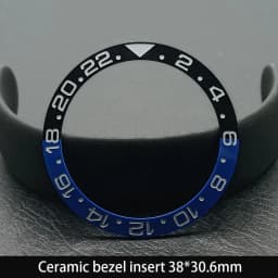 Sloping 38mm*30.6mm Ceramic Bezel GMT and Diving Watch Insert For 40mm Mens Watch Replace Watch Face Watch Bezel Inserts