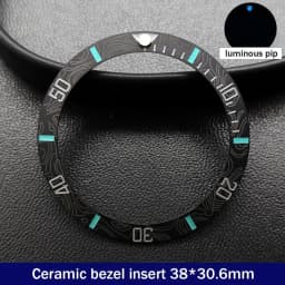 Sloping 38mm*30.6mm Ceramic Bezel GMT and Diving Watch Insert For 40mm Mens Watch Replace Watch Face Watch Bezel Inserts