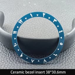Sloping 38mm*30.6mm Ceramic Bezel GMT and Diving Watch Insert For 40mm Mens Watch Replace Watch Face Watch Bezel Inserts