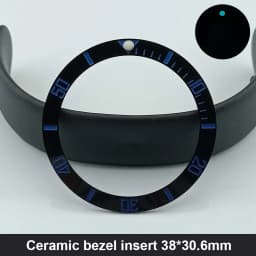 Sloping 38mm*30.6mm Ceramic Bezel GMT and Diving Watch Insert For 40mm Mens Watch Replace Watch Face Watch Bezel Inserts
