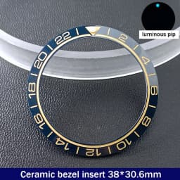 Sloping 38mm*30.6mm Ceramic Bezel GMT and Diving Watch Insert For 40mm Mens Watch Replace Watch Face Watch Bezel Inserts