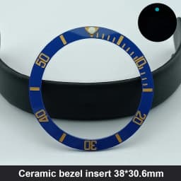 Sloping 38mm*30.6mm Ceramic Bezel GMT and Diving Watch Insert For 40mm Mens Watch Replace Watch Face Watch Bezel Inserts