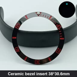 Sloping 38mm*30.6mm Ceramic Bezel GMT and Diving Watch Insert For 40mm Mens Watch Replace Watch Face Watch Bezel Inserts
