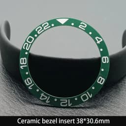 Sloping 38mm*30.6mm Ceramic Bezel GMT and Diving Watch Insert For 40mm Mens Watch Replace Watch Face Watch Bezel Inserts