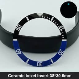 Sloping 38mm*30.6mm Ceramic Bezel GMT and Diving Watch Insert For 40mm Mens Watch Replace Watch Face Watch Bezel Inserts