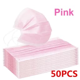 Disposable Earloop Pink Bule Black White Mouth Mask 3 Layers Meltblown Non-Woven Breathable Face Mask PM001