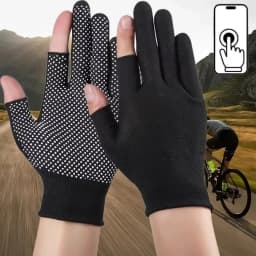 Non-slip Touchscreen Nylon Gloves Men Women Summer Outdoor Riding Sport Fitness Breathable Non-slip Sunscreen Half Finger Gloves