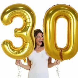 40 Inch Large Number Figure Balloons 10 20 30 40 50 60 70 80 90 Years Adult Birthday Anniversary Decoration Supplies Gold Silver