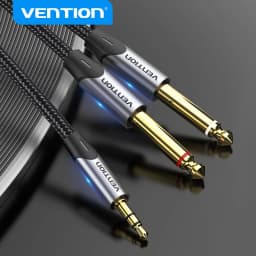 Vention 3.5mm to Double 6.5mm TRS Cable AUX Male Mono 6.5 Jack to Stereo 3.5 Jack Audio Cable for Mixer Amplifier 6.35mm Adapter