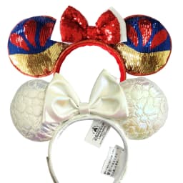 2025 Disney Princess Seris Mickey Mouse Headband Disneyland Minnie Ears PU Leather Headwear Children Girl Toys Decoration