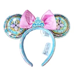 2025 Disney Princess Seris Mickey Mouse Headband Disneyland Minnie Ears PU Leather Headwear Children Girl Toys Decoration