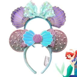 2025 Disney Princess Seris Mickey Mouse Headband Disneyland Minnie Ears PU Leather Headwear Children Girl Toys Decoration