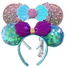 2025 Disney Princess Seris Mickey Mouse Headband Disneyland Minnie Ears PU Leather Headwear Children Girl Toys Decoration