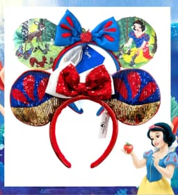 2025 Disney Princess Seris Mickey Mouse Headband Disneyland Minnie Ears PU Leather Headwear Children Girl Toys Decoration