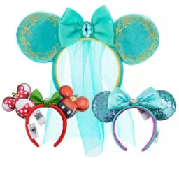 2025 Disney Princess Seris Mickey Mouse Headband Disneyland Minnie Ears PU Leather Headwear Children Girl Toys Decoration
