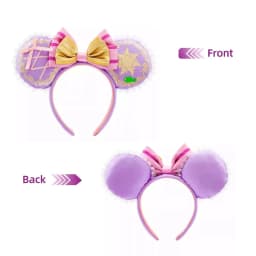 2025 Disney Princess Seris Mickey Mouse Headband Disneyland Minnie Ears PU Leather Headwear Children Girl Toys Decoration